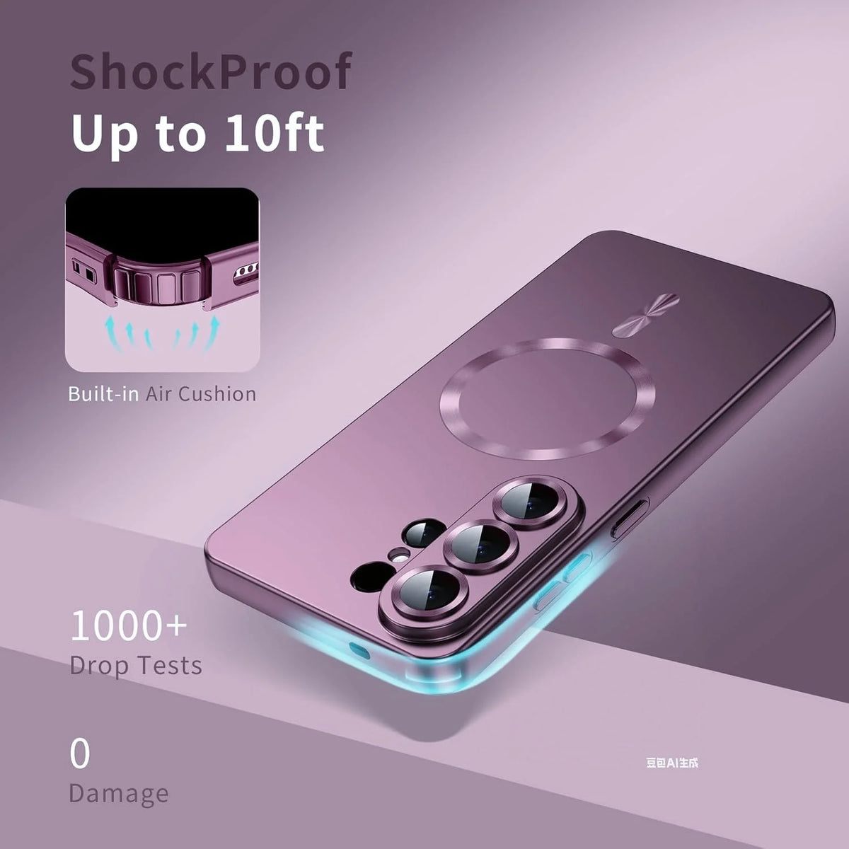 Magnetic for Samsung Galaxy S26 Ultra/S26+/S26 Phone Case with Screen & Camera Protector,Metallic Glossy Luxury Shockproof Slimi