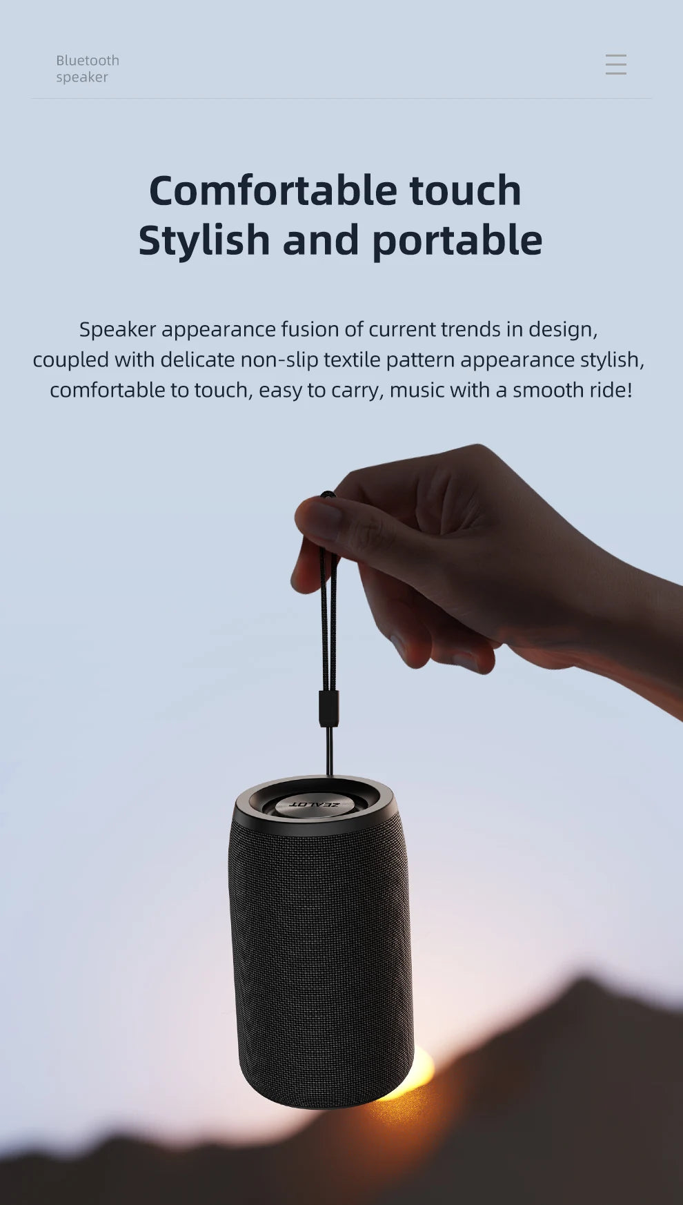 Zealot_S32 Wireless Bluetooth Speaker Mini Portable Subwoofer Speaker TWS Dual Pairing BT5.2 15W Wireless Speaker for Outdoor