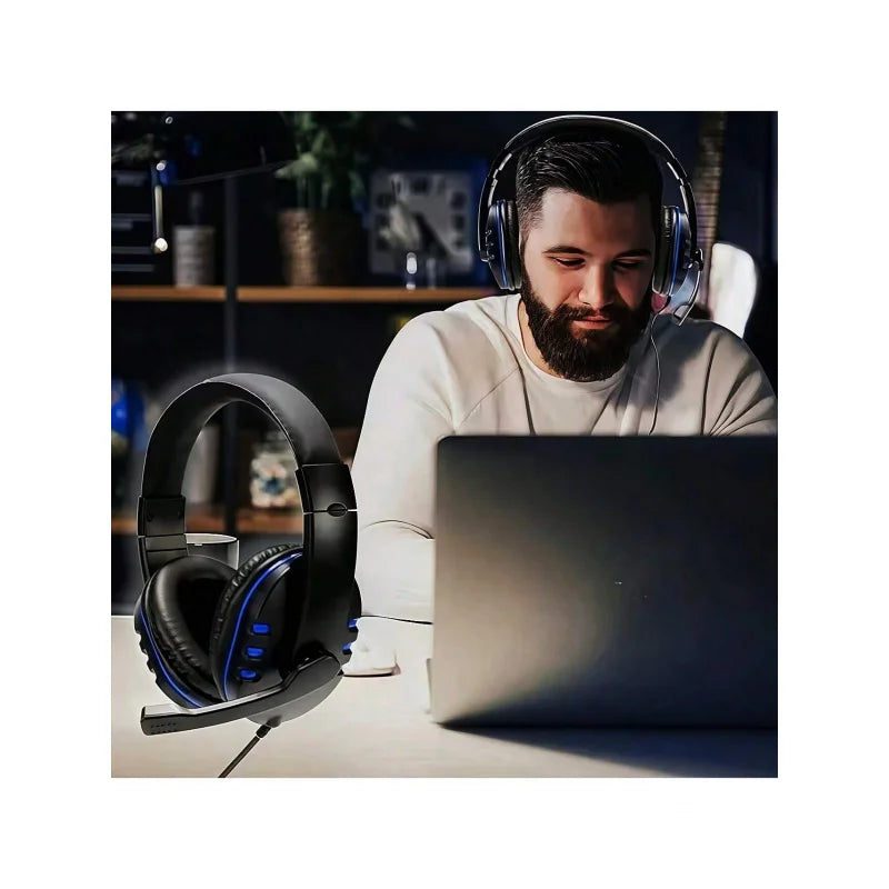 7260 Wired Headphones with Microphone,Suitable for work meetings、Study Recording、Entertainment Games,Compatible:PS4/PS5/Xbox One