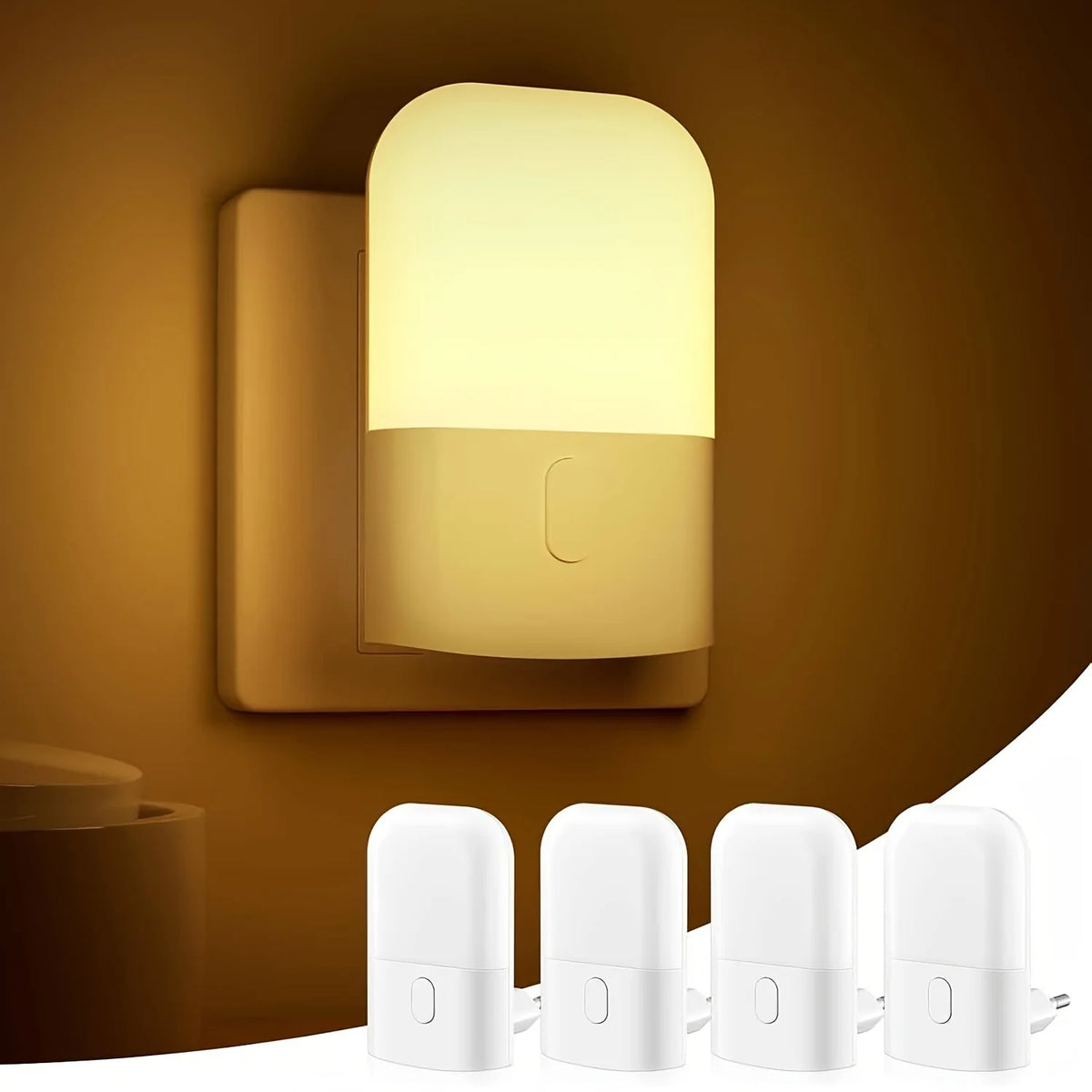 1/2 Set EU Plug in LED Light Sensor Night Lights for Kids Bedroom Auto Dusk to Dawn Sensor Dimmable Wireless Cabinet Lamp