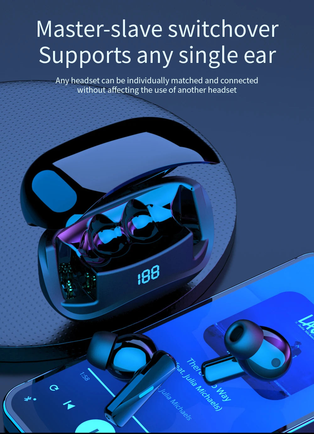 TWS High-Quality True Wireless Bluetooth Earphones Mate60, 12-Hour Playtime, Crystal Clear Sound with LED Battery Display