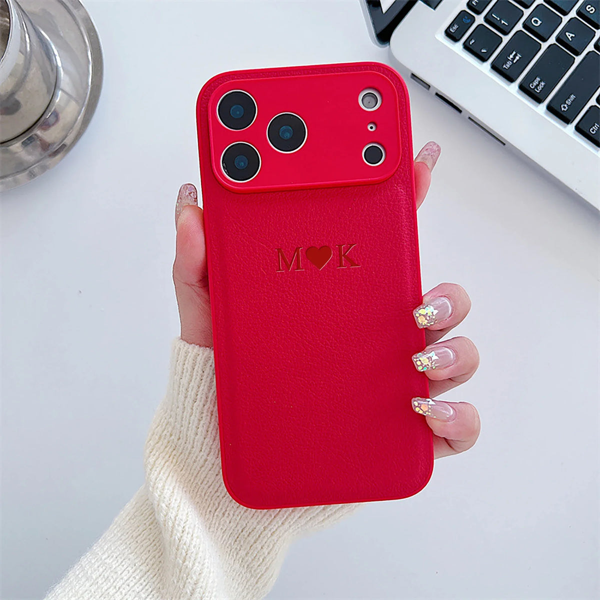 Personalized Luxury Customized Name 3D DIY Hot Engrave Faux Leather Phone Case For iPhone 17Pro Max 16 15 14 13 Pro Max Plus Air