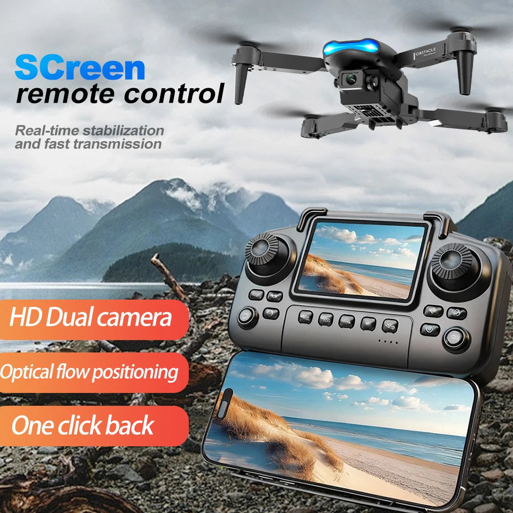 ZNLYRION RC Drone 4K Dual Camera E99 PRO Optical Flow Obstacle Avoidance Foldable FPV Quadcopter Toy for Beginners