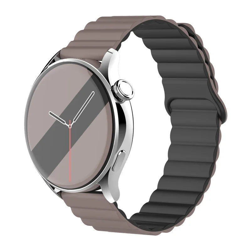 Magnetic Loop For Samsung Galaxy watch 7/6/5 pro/4/Classic/active 2 20mm 22mm band Silicone link bracelet huawei GT 2-3-4 strap