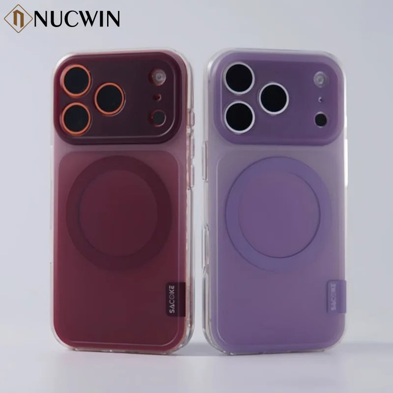 Gradient Color Skin-Feel Matte Silicone Button Case For iPhone 18 Pro Max 17 16 15 14 Pro for Magsafe Wireless Charging PC Cover