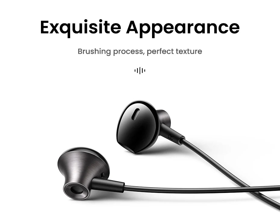UGREEN Semi-open 3.5mm USB Type C Wired Earbuds with Microphone, Wired Earphones Headphones HiFi Stereo,For Most with 3.5mm Jack