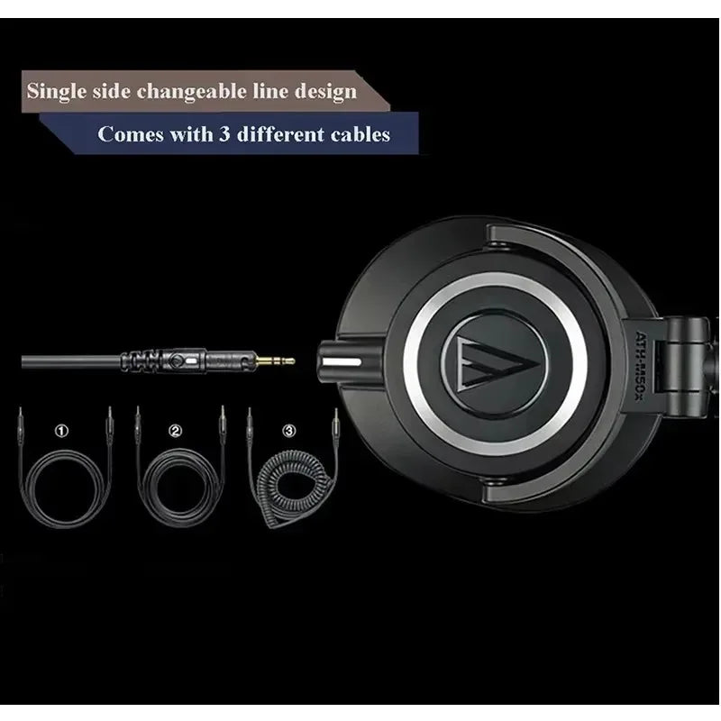 Audio-Technica ATH-M50X Closed Back Mixing Mastering Monitoring Headset Professional Studio Monitor Headphones Over Ear Ath M50x