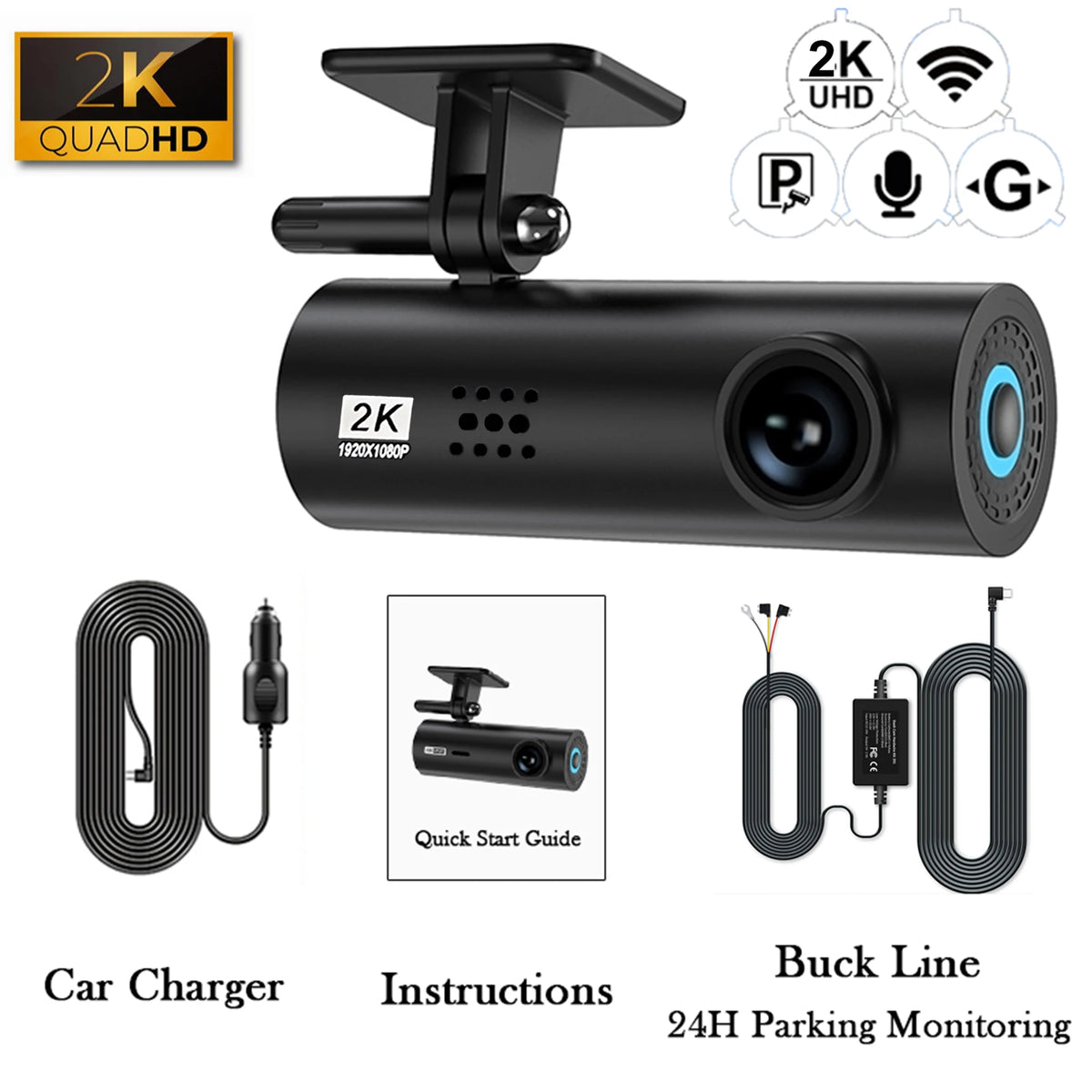 Dashcam for Car Black Box Driving Video Recorders 4K/2K WiFi Mini Front Camera Dash Cam 24H Parking Monitor Car Recording Camera