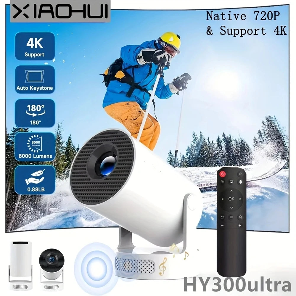 HY300ultra Short Throw Android11 Projector 300 ANSI Wifi6 1280*720P BT5.4 High Definition Home Cinema Outdoor Travel Projector