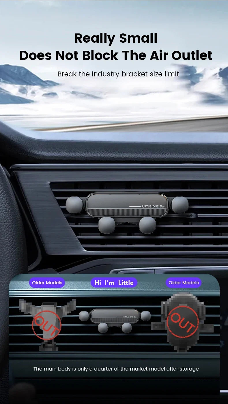 Gravity Car Phone Holder Air Vent Mount Cell Phone Holder in Car Mobile Support For iPhone16 15 14 13 12 Xiaomi GPS Stand