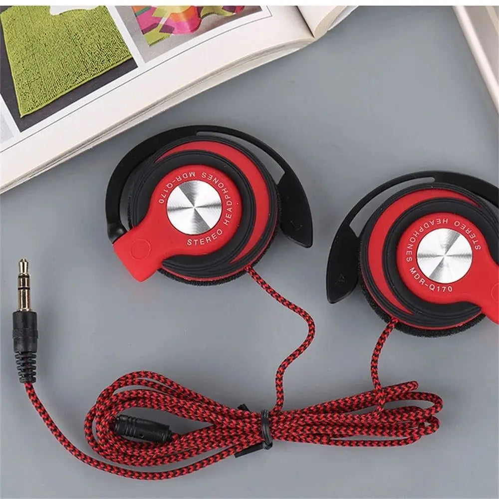 Sports Running FM and Over-ear for Phones/MP3/MP4 HIFI Stereo Wired Headphones Bass Headset Wired Earphone Ear Hanging