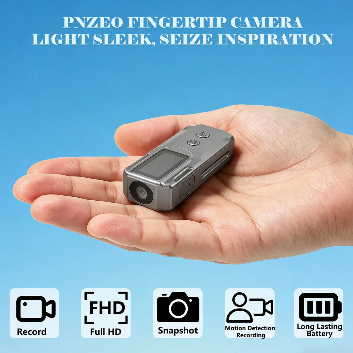 Finger-Tip Cameras, Compact Portable Action Cameras, With Display, Full HD Mini Pocket Vlogging Camera