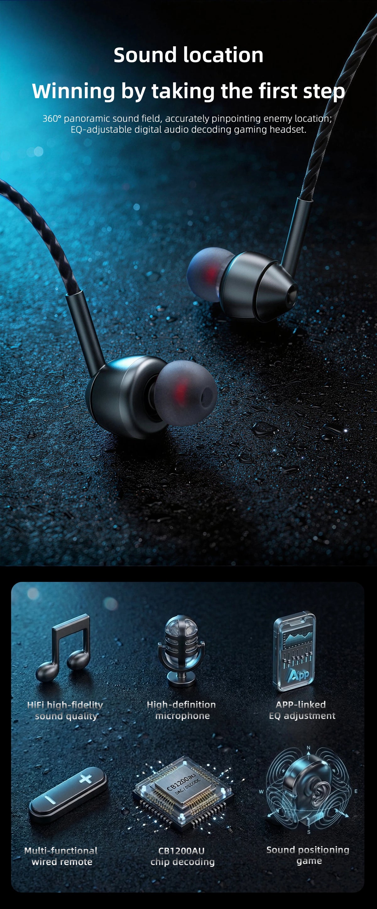 KEYSION Type-C HiFi Game In-Earphone EQ Adjustment 32bit/384kHz DAC Hardware Decoding Heaphone USBC Phone Wired Headset with Mic