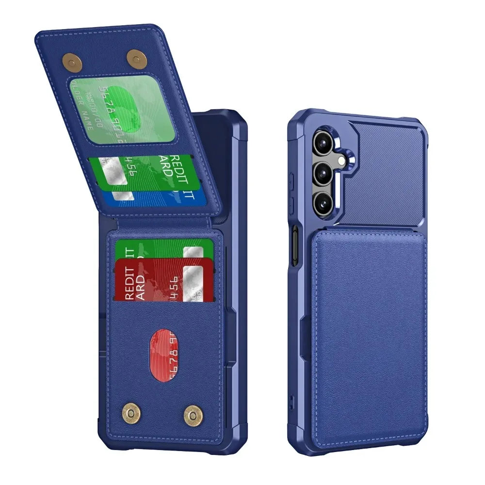 Card Slots Wallet Stand Case For Samsung Galaxy S26 S25 S24 S23 S22 S21 Ultra Plus FE A57 A37 A56 A36 A26 A55 A35 A54 A34 Cover