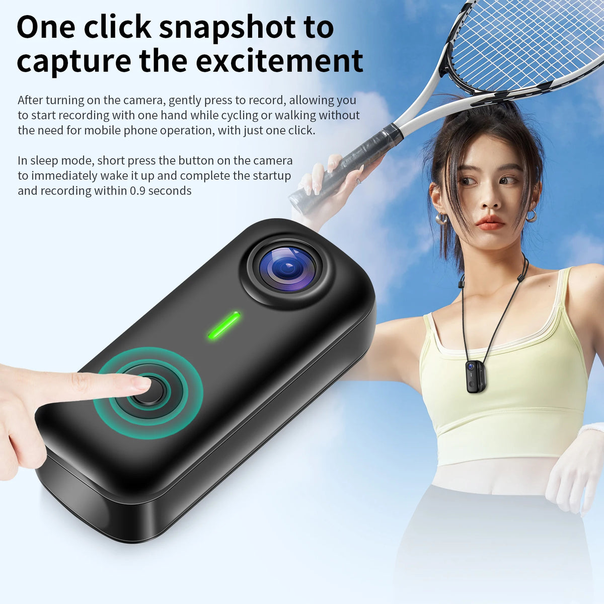 Mini Magnetic Thumb Action Cam 120° Wide Angle Smart Anti Shake For Bike Vlog Motorcycle Daily School Recording And Cycling