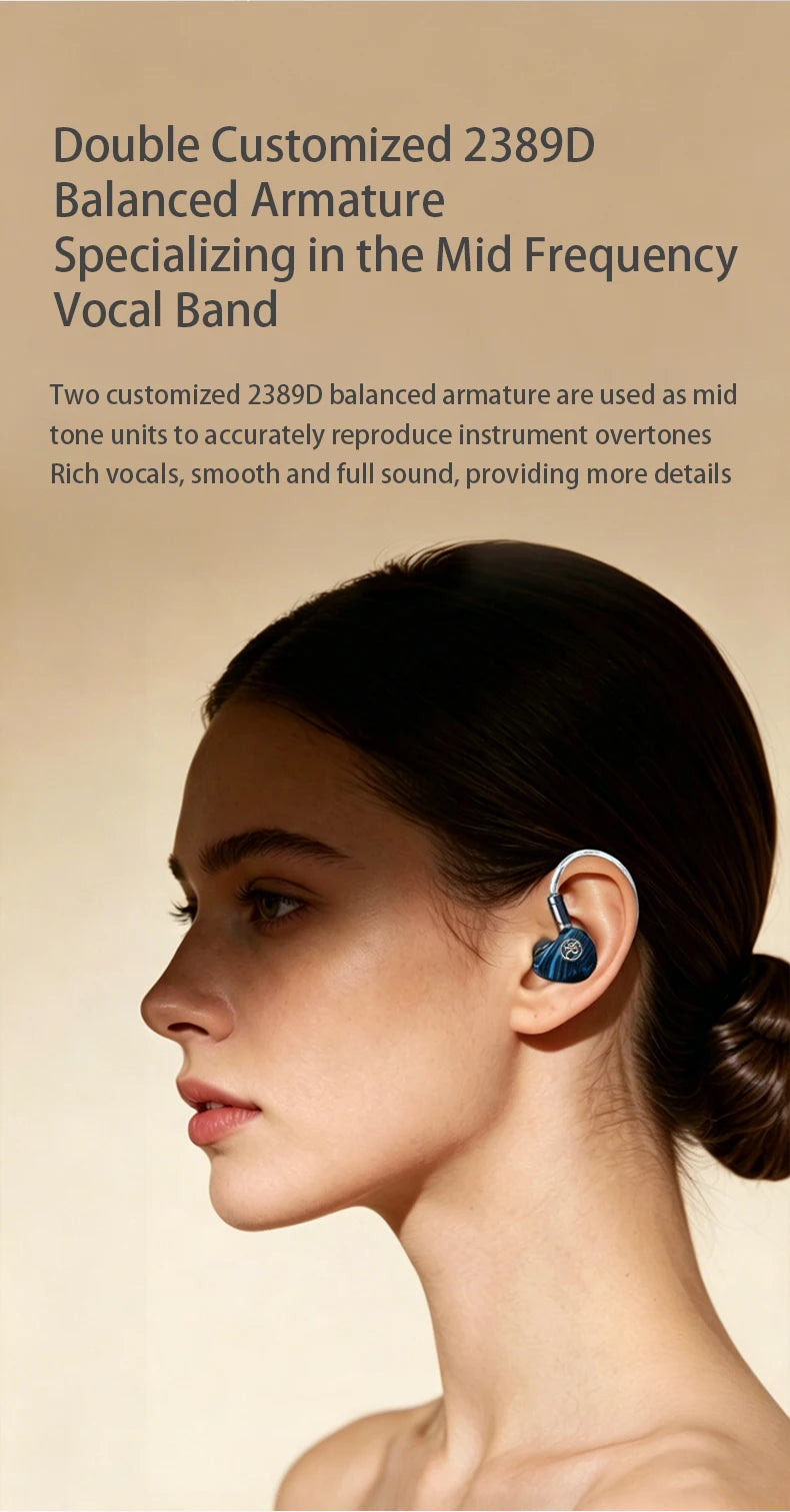 Sound Rhyme SR6 1DD + 2BA + 2PD+ 1BC Driver Multi-Driver In-Ear Monitor Hybrid Driver Wired Earphones with 2in1 Switchable cable