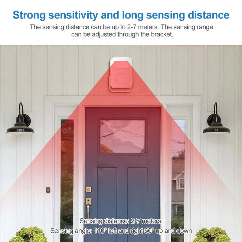 Intelligent Welcome Doorbell Infrared Sensor Welcome Device with Recording Function Smart Home Door Alarm For Store Office Hotel