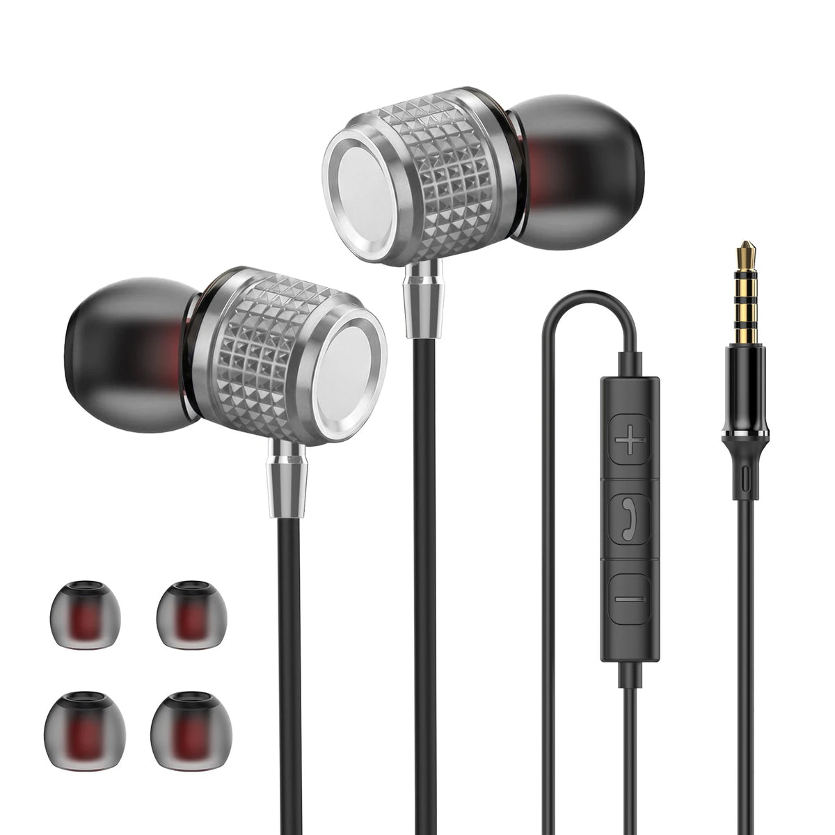 USB Type C Earphones HiFi Heavy Bass Earbuds Metal In Ear Noise Reduction 3.5MM Wired Headphones For Samsung S25 24 Z Fold7 Flip
