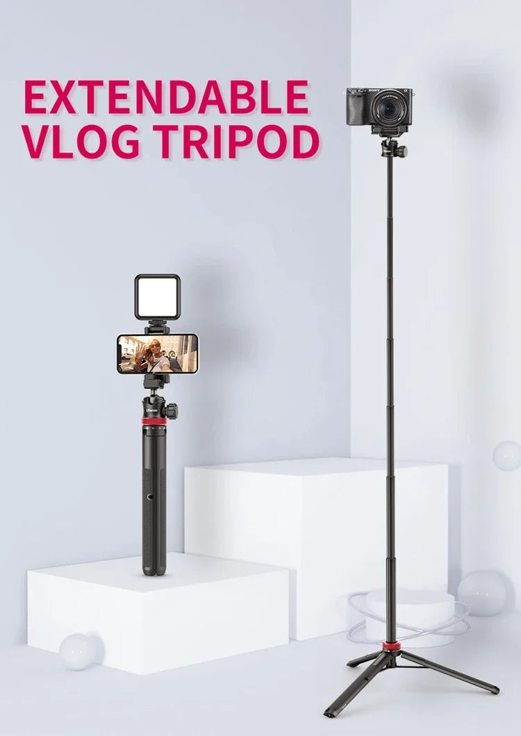 Ulanzi MT-44 1.46M Extend Selfie Stick Tripods Tripod With Phone Clamp For Cameras Cellphone Samsung iPhone Huawei Xiaomi Stand