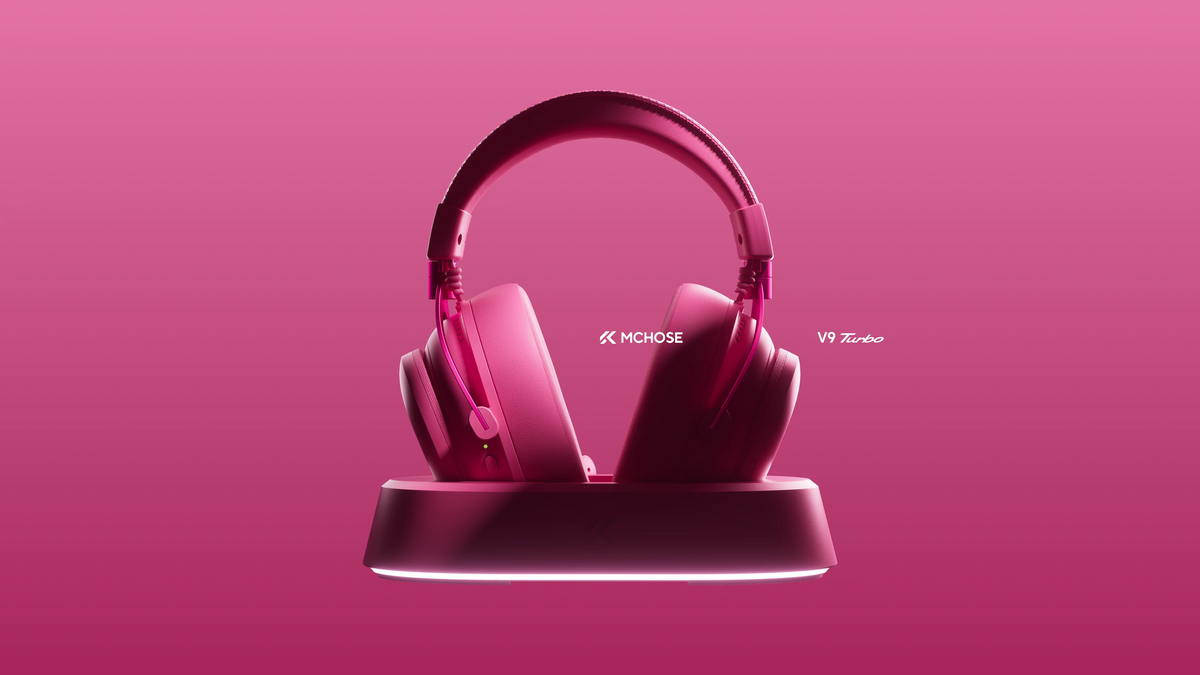 MCHOSE V9 Turbo+ E-sports Magnetic Wireless Gaming Headset 7.1 Surround Sound 90° Swivel Ear Cups Low Latency Magnetic Charging