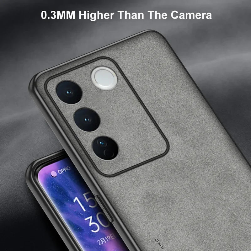 For Vivo V27E V27 E Case Luxury PU Leather Phone Case For Vivo V27 S16 Pro 5G S16E Back Cover Matte Silicone Full Protection