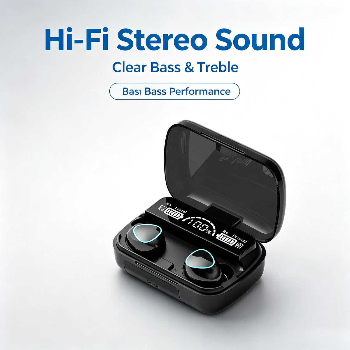 M10 In-Ear Bluetooth Sports Earbuds TWS Wireless Headset Featuring LED Display Charging Case 9D Surround Sound