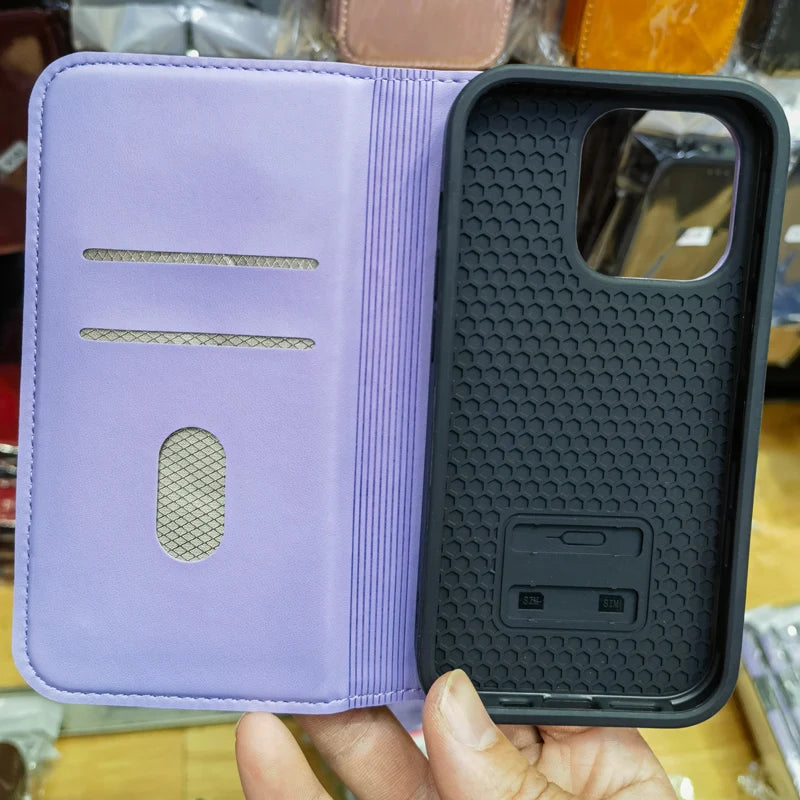 For Magsafe Wallet Leather Flip Case For iPhone 12 13 14 15 16 Pro Max mini Magnetic Wireless Charging Book Folio Cover
