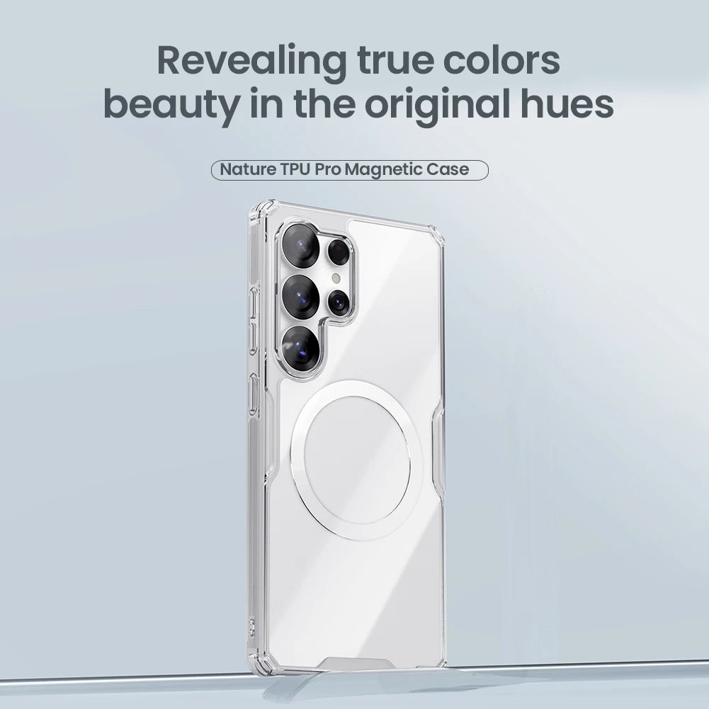 Nillkin For Samsung Galaxy 26 Ultra S26+ S26 Plus S25 Ultra S24 Ultra Nature Pro Magnetic Transparent TPU Frame Cover Phone Case