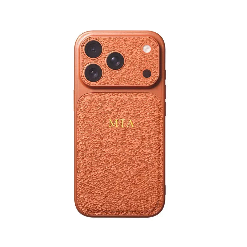 Personalised Customized Name Case For iPhone 17 Pro 16 15 14 13 Pro Max Initials Letters Leather Cover 13 15 16 17 Air Pro Max