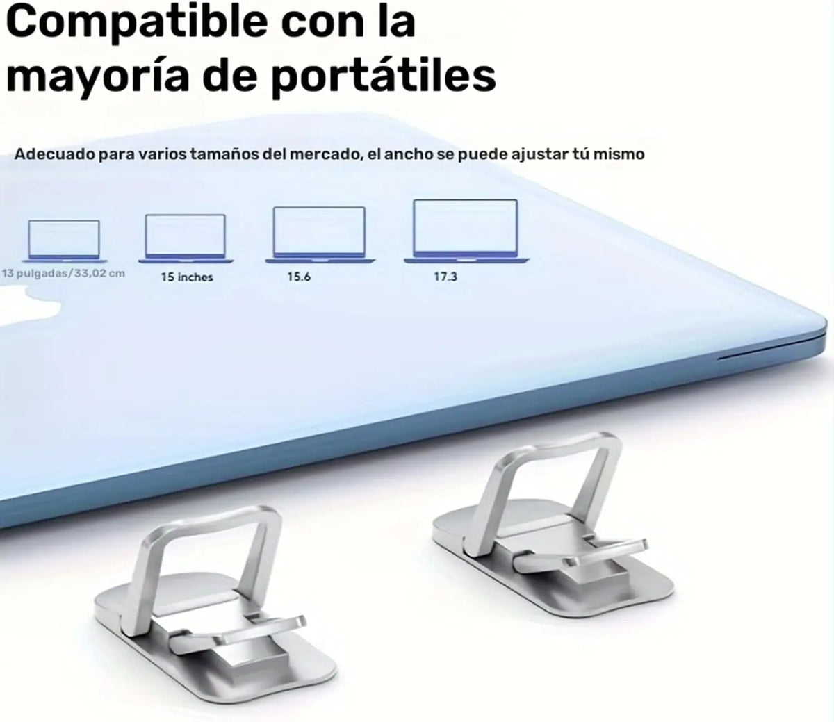 Set of 2 Adjustable Laptop Supports Foldable Two-Gear Height Notebook Riser Portable Desktop Elevated Holder for Home Office
