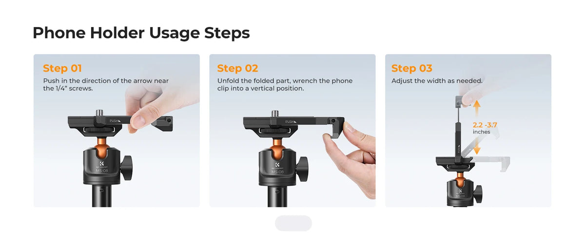 K&F CONCEPT Phone Selfie Stick Tripod 2-in-1 Extendable Cell Phone Tripod Stand with Remote 360° Ball Head for DJI Osmo Pocket3