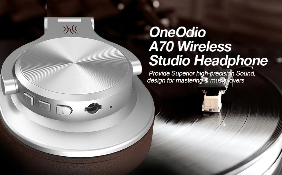 Oneodio A70 Fusion Wired + Wireless Bluetooth 5.2 Headphones For Phone With Mic Over Ear Studio DJ Headphone Recording Headset