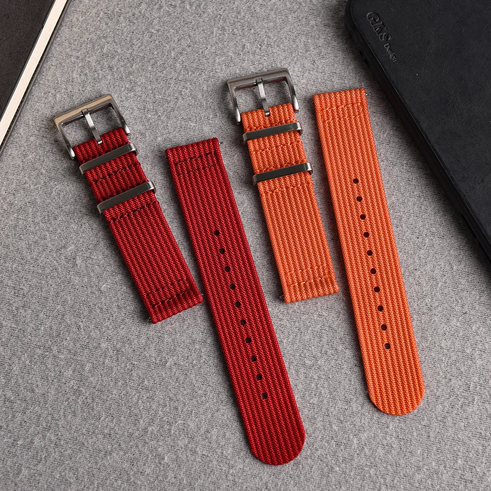 New Ribbed Nylon Watch Strap 18mm 20mm 22mm Qucik Release Straps Military Sports Watchband Fabric Strap for Omega/Smart/Samsung