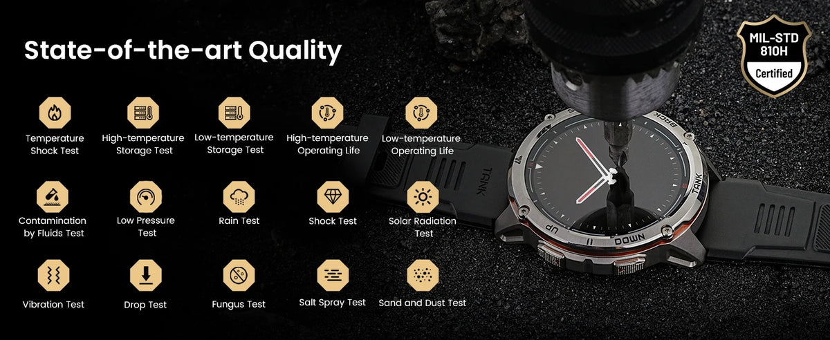KOSPET TANK T3 Ultra 2 Smart Watch for Men GPS Stainless Steel Extra-Long Battery 5ATM IP69K Waterproof 24/7 Health Monitor
