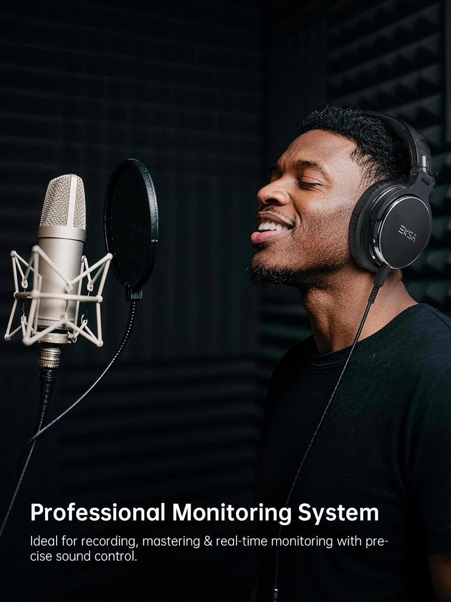 Oneodio EKSA P100 3.5/6.35mm Wired Studio HiFi Headphones Over Ear Professional Hi-Res DJ Monitor Headset With Mic For Guitar