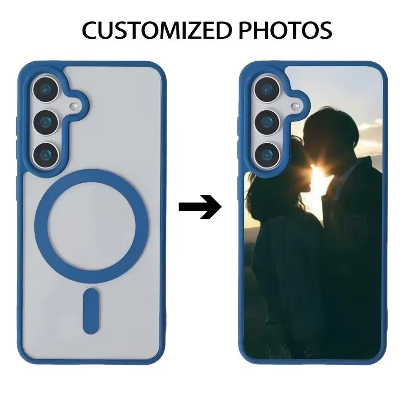 DIY Customized Pouple Photo Phone Case For Samsung Galaxy S26 S25 S24 S23 S22 Ultra Plus FE 5G Color Magsafe Protective Cover