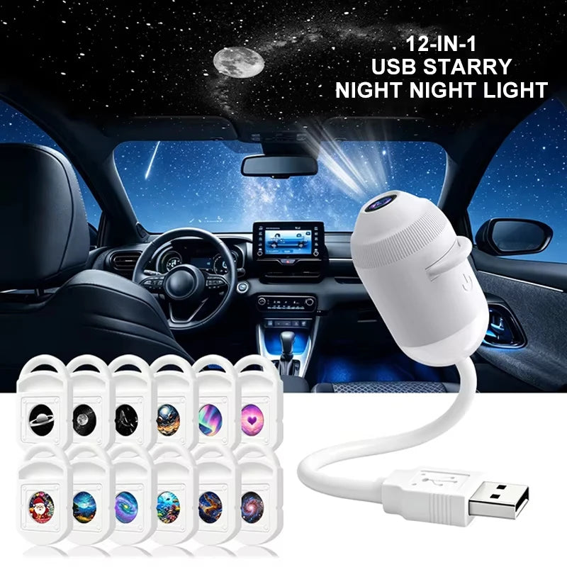 2027 Upgraded Hd Smart Dynamic 5d Holographic Night Light Projector, Plug and Play Hd Star Projector, 360° Adjustable Hd Galaxy