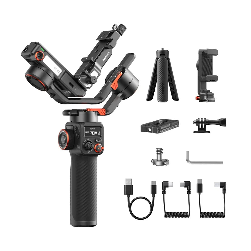 Hohem iSteady MT3 Pro AI Camera Gimbal Stabilizer 2.5KG Payload with CCT RGB Fill Light Touch Screen for DSLM/Phone/Action Cam