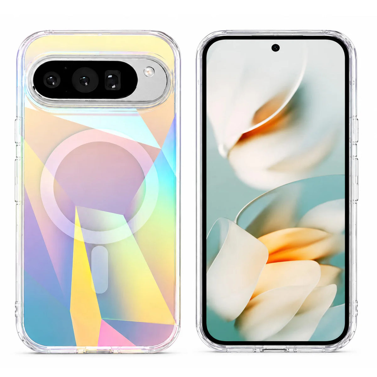 Clear Rainbow Magnetic Phone Case For Google Pixel 11 10 9 Pro XL A For Magsafe Wireless Charge Shockproof Bumper Tough Cover