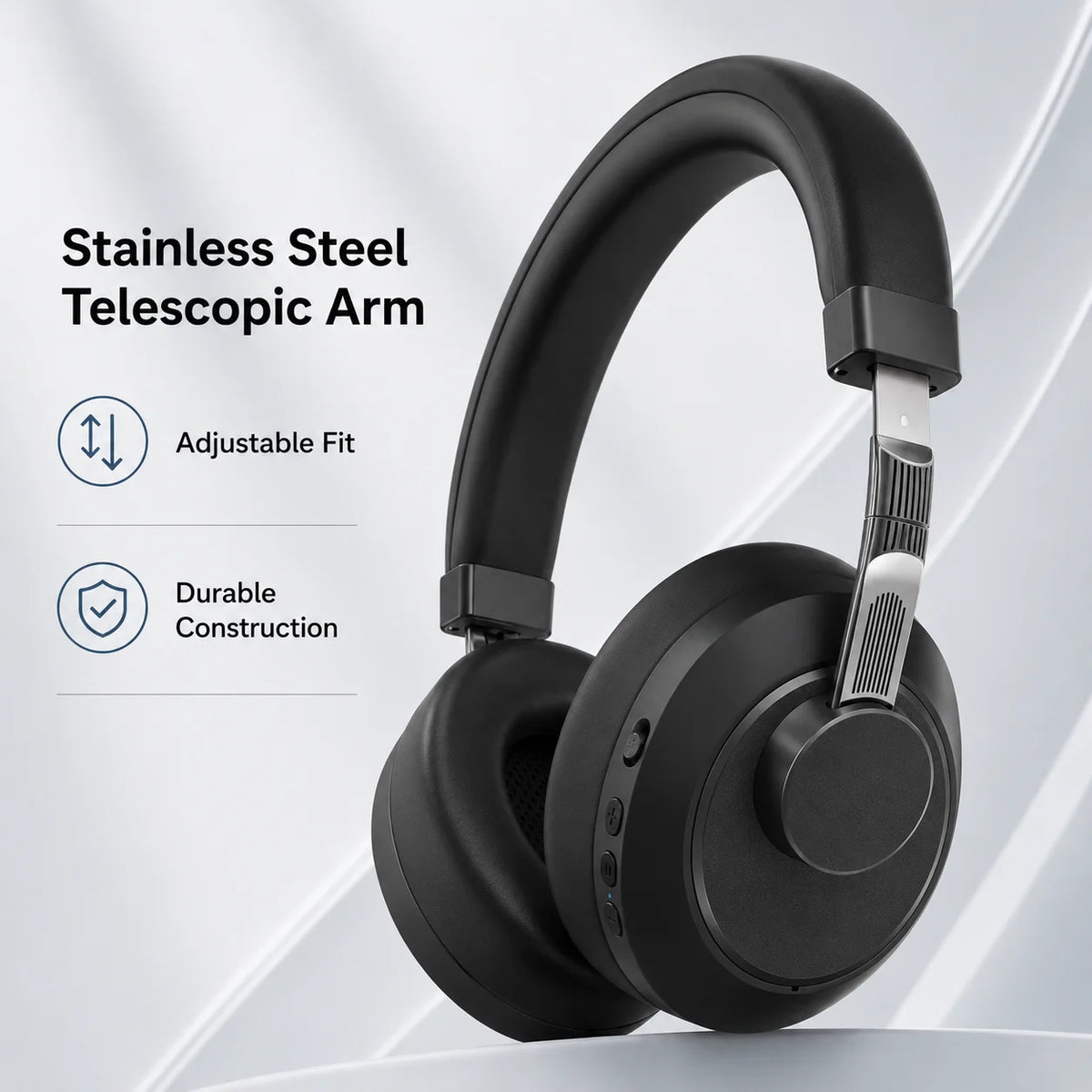 ANC Headphones Bluetooth Earphones Over Ear Wireless Headphones Noise Cancelling Foldable Stereo Headset with Mic HiFi Sounds