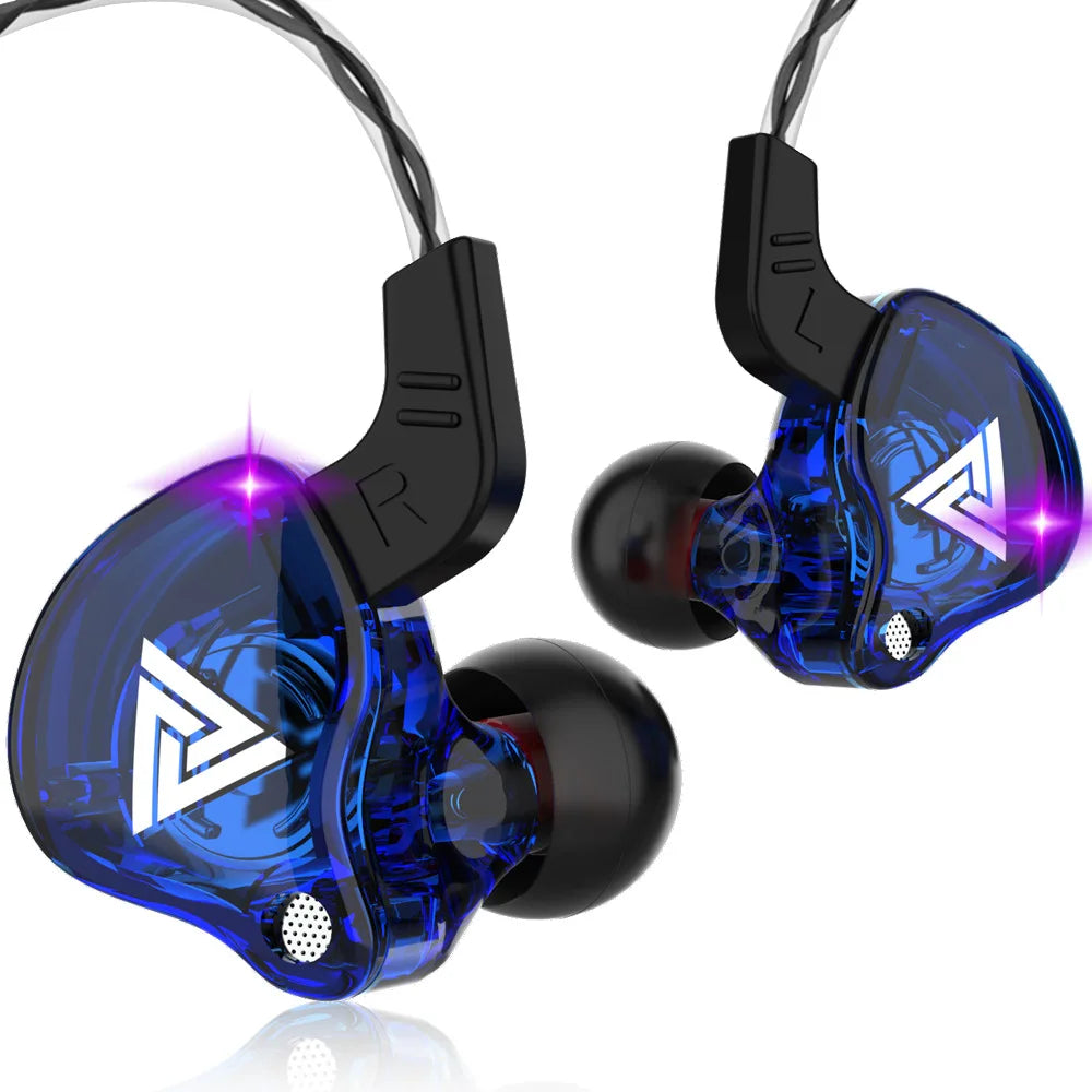 QKZ AK6 Sports In-Ear Earphones with Remote Control Microphone Heavy Bass HiFi Wired Earbuds for iPhone Samsung