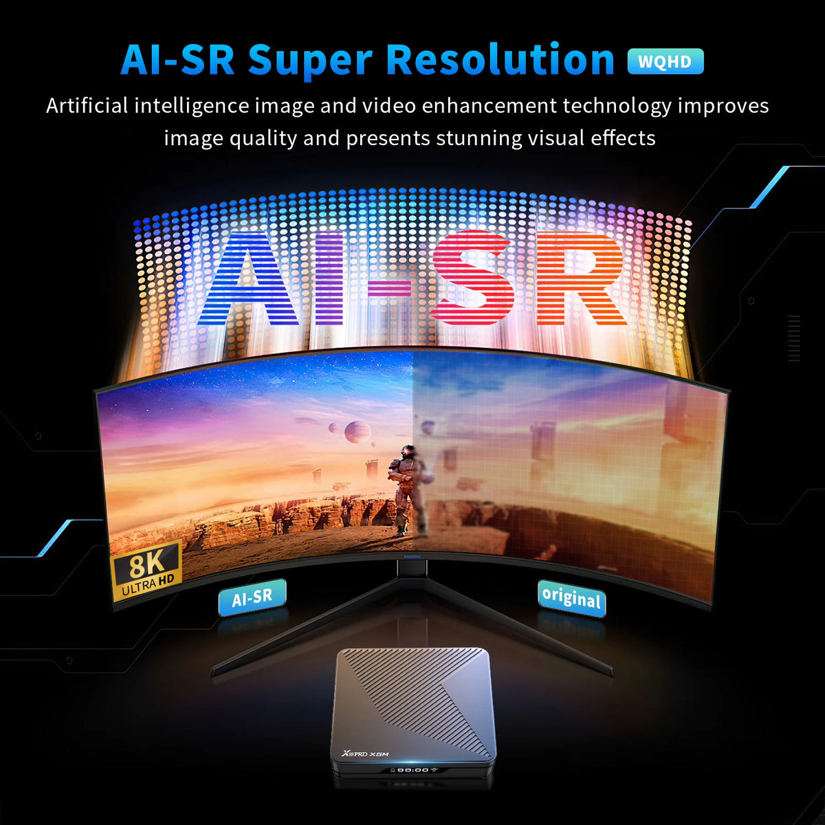Amlogic S905A Quad Core Cortex A55 Android 14.0 8K 1000M LAN Wifi6 BT5.0 RAM 4GB ROM 64GB Game TV Stick Smart TV Box X88 PRO X5M