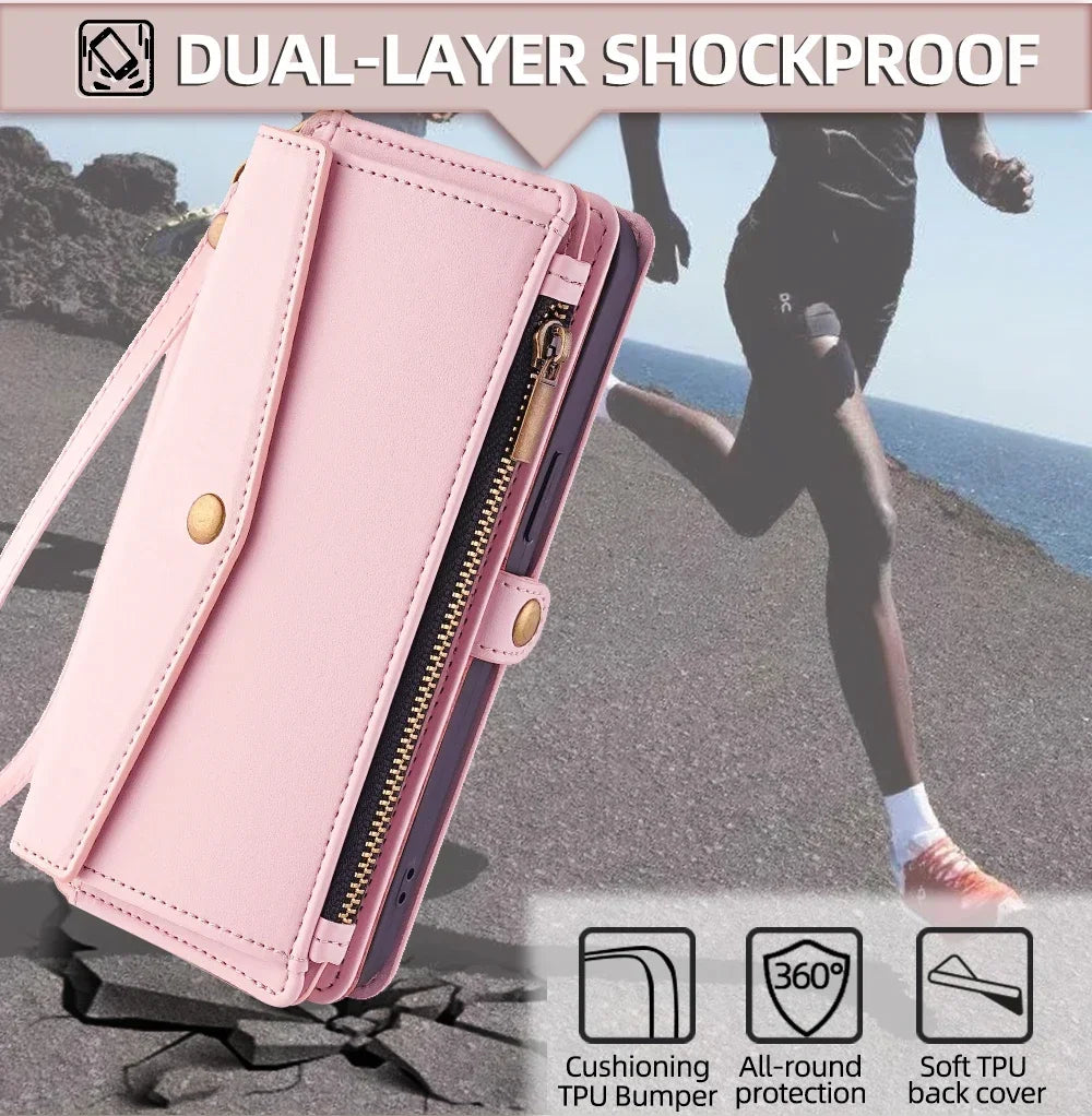 Flip Cover Wallet Phone Case For Samsung Galaxy S26 S25 S24 S23 S22 S21 FE Plus Ultra Edge 5G PU Leather Multi-Functional Bags