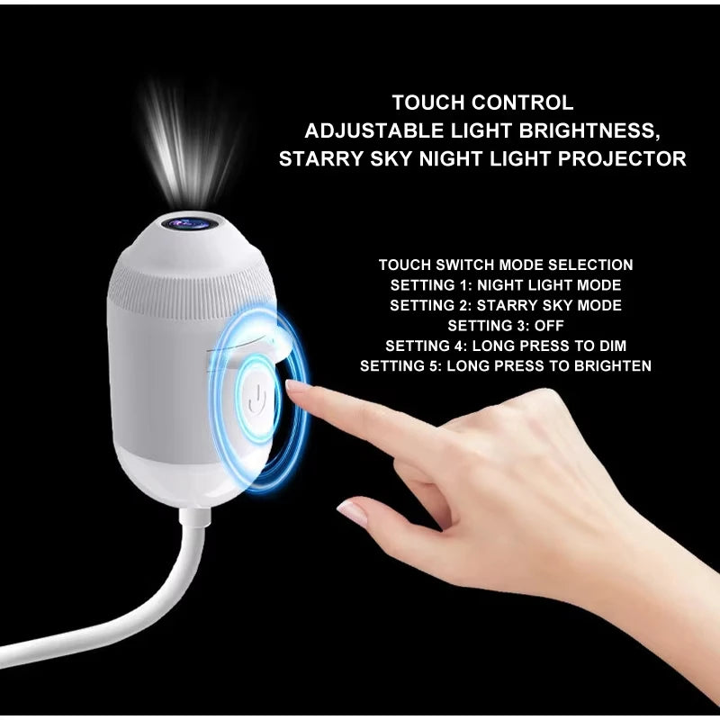 2027 Upgraded Hd Smart Dynamic 5d Holographic Night Light Projector, Plug and Play Hd Star Projector, 360° Adjustable Hd Galaxy
