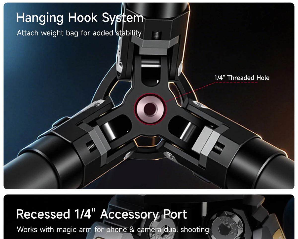 XILETU Lightweight Stable Carbon Fiber Tripod w 360° Rotation Detachable Ball Head Mini Tabletop Stand For Digital Cameras DSLRS