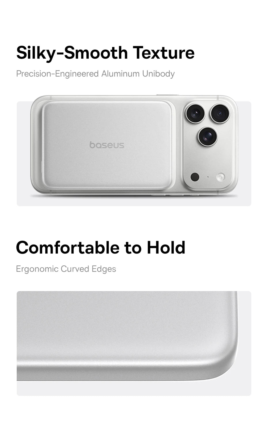 Baseus Qi2.2 Magnetic Power Bank 30W USB-C & 25W Wireless Charging 10000mAh Card-Slim NFC Battery Monitoring for iPhone Samsung