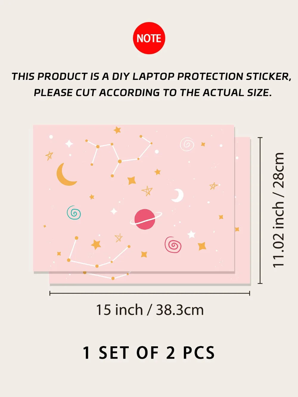 DIY 15inch Laptop Stickers Skins Cute Cat A+C Side Notebook Computer Cover Skin for Macbook /HP / Dell / Lenovo / Acer / ASUS