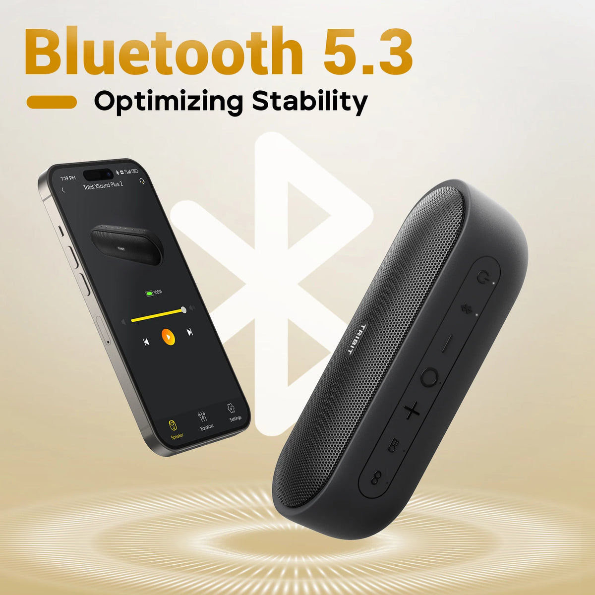 Tribit XSound Plus 2 Portable Wireless Speaker, 30W XBass, IPX7, 24-Hour Playtime, Stereo Sound, Built-in Mic for Camping Travel