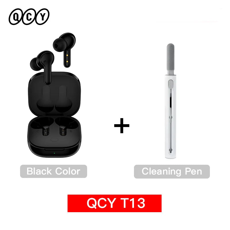 QCY T13 Wireless Bluetooth Earphone with 4 Mics ENC HD Call Headset V5.1 TWS Earphone Touch Control Earbuds Long Standby 40H