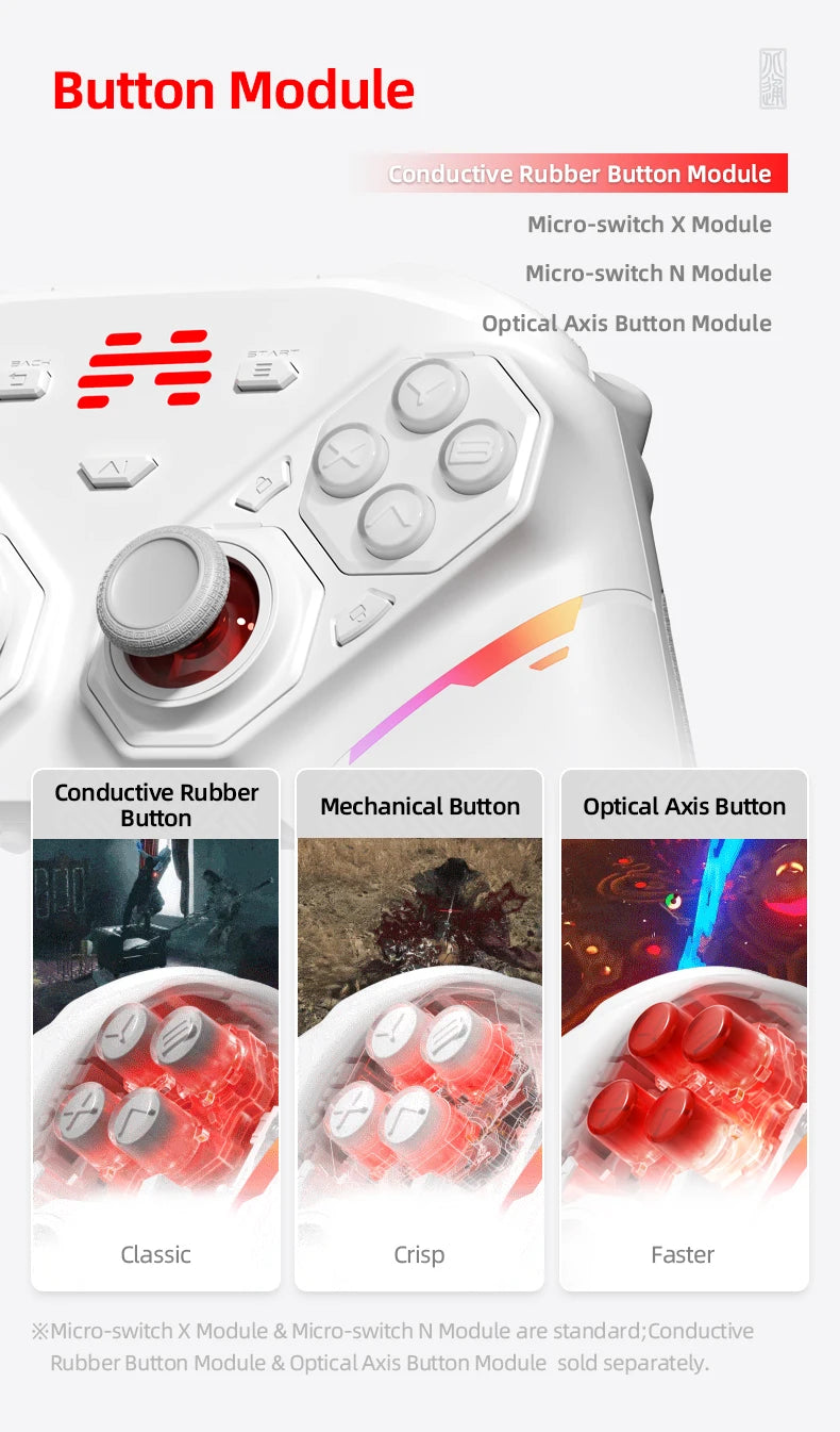 BEITONG PANGU Modular Wireless Controller, DIY Layout, Tool-Free Swap, TMR Joystick, for Switch/PC/Android/iOS